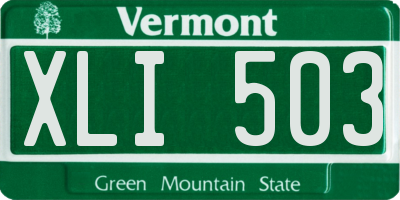 VT license plate XLI503