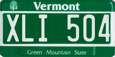 VT license plate XLI504