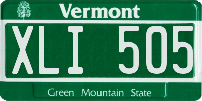 VT license plate XLI505
