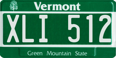 VT license plate XLI512