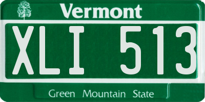 VT license plate XLI513