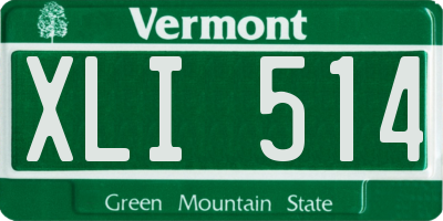 VT license plate XLI514