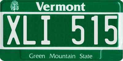 VT license plate XLI515