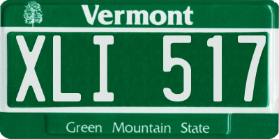 VT license plate XLI517