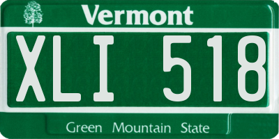 VT license plate XLI518