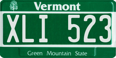 VT license plate XLI523