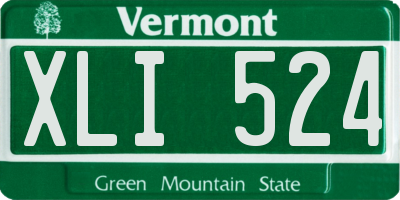 VT license plate XLI524