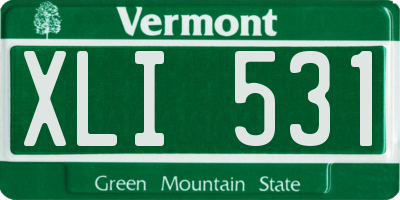 VT license plate XLI531