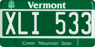 VT license plate XLI533