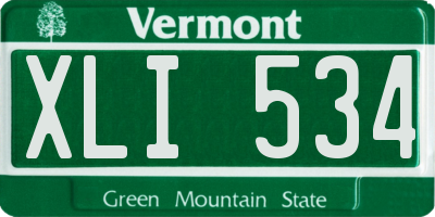 VT license plate XLI534