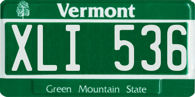 VT license plate XLI536