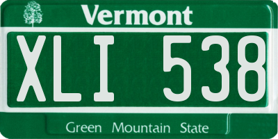 VT license plate XLI538