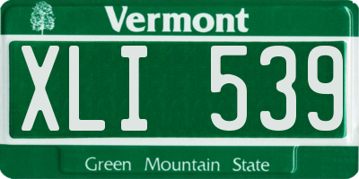 VT license plate XLI539