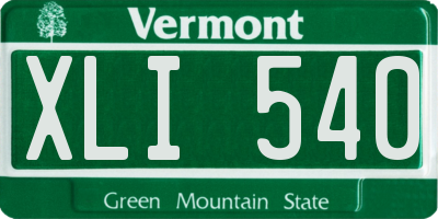 VT license plate XLI540