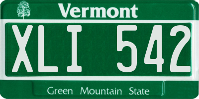 VT license plate XLI542