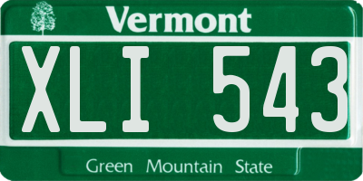 VT license plate XLI543