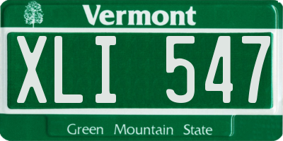 VT license plate XLI547