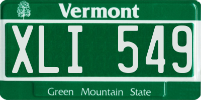 VT license plate XLI549