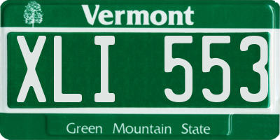 VT license plate XLI553
