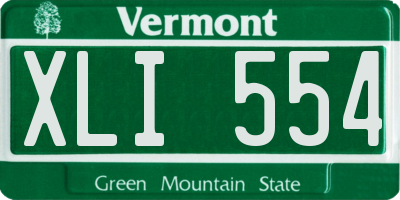 VT license plate XLI554