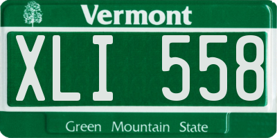 VT license plate XLI558
