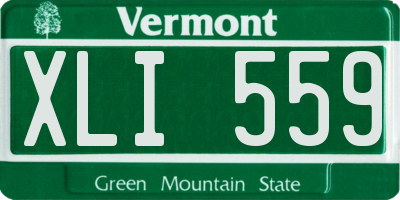 VT license plate XLI559