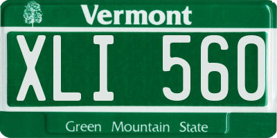 VT license plate XLI560
