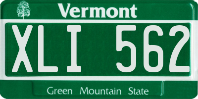 VT license plate XLI562