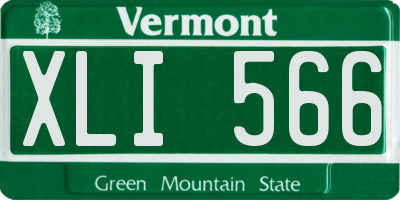 VT license plate XLI566