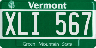 VT license plate XLI567