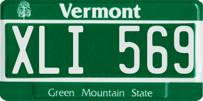 VT license plate XLI569