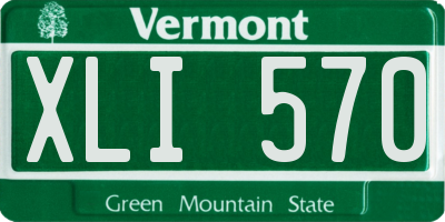 VT license plate XLI570
