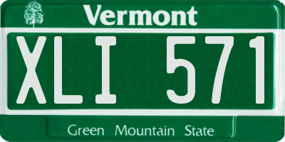 VT license plate XLI571