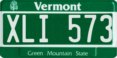 VT license plate XLI573