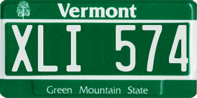 VT license plate XLI574