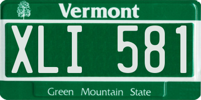 VT license plate XLI581