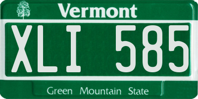 VT license plate XLI585