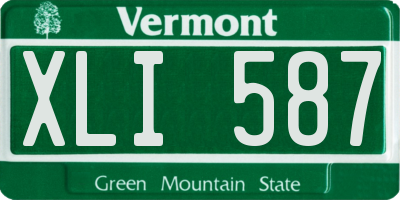 VT license plate XLI587