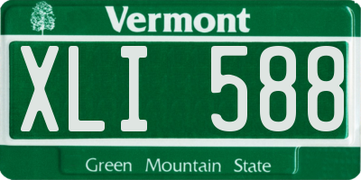 VT license plate XLI588