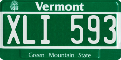 VT license plate XLI593