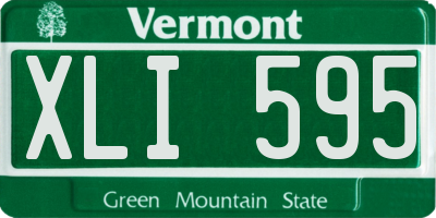 VT license plate XLI595