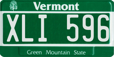 VT license plate XLI596