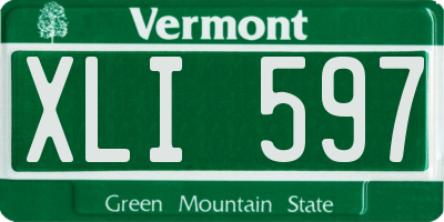 VT license plate XLI597
