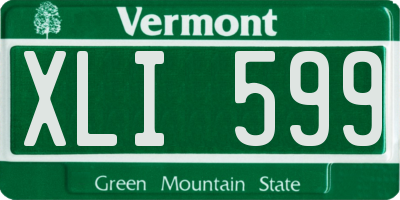 VT license plate XLI599