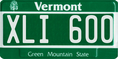 VT license plate XLI600