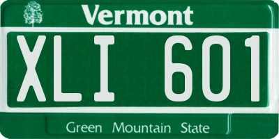 VT license plate XLI601