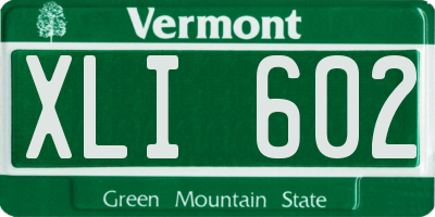 VT license plate XLI602