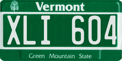 VT license plate XLI604