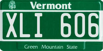 VT license plate XLI606