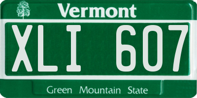 VT license plate XLI607